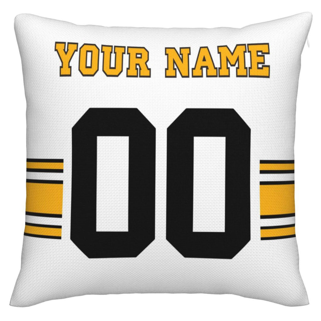 Custom P.Steelers Pillow Decorative Throw Pillow Case - Print Personalized Football Team Fans Name & Number Birthday Gift Football Pillows