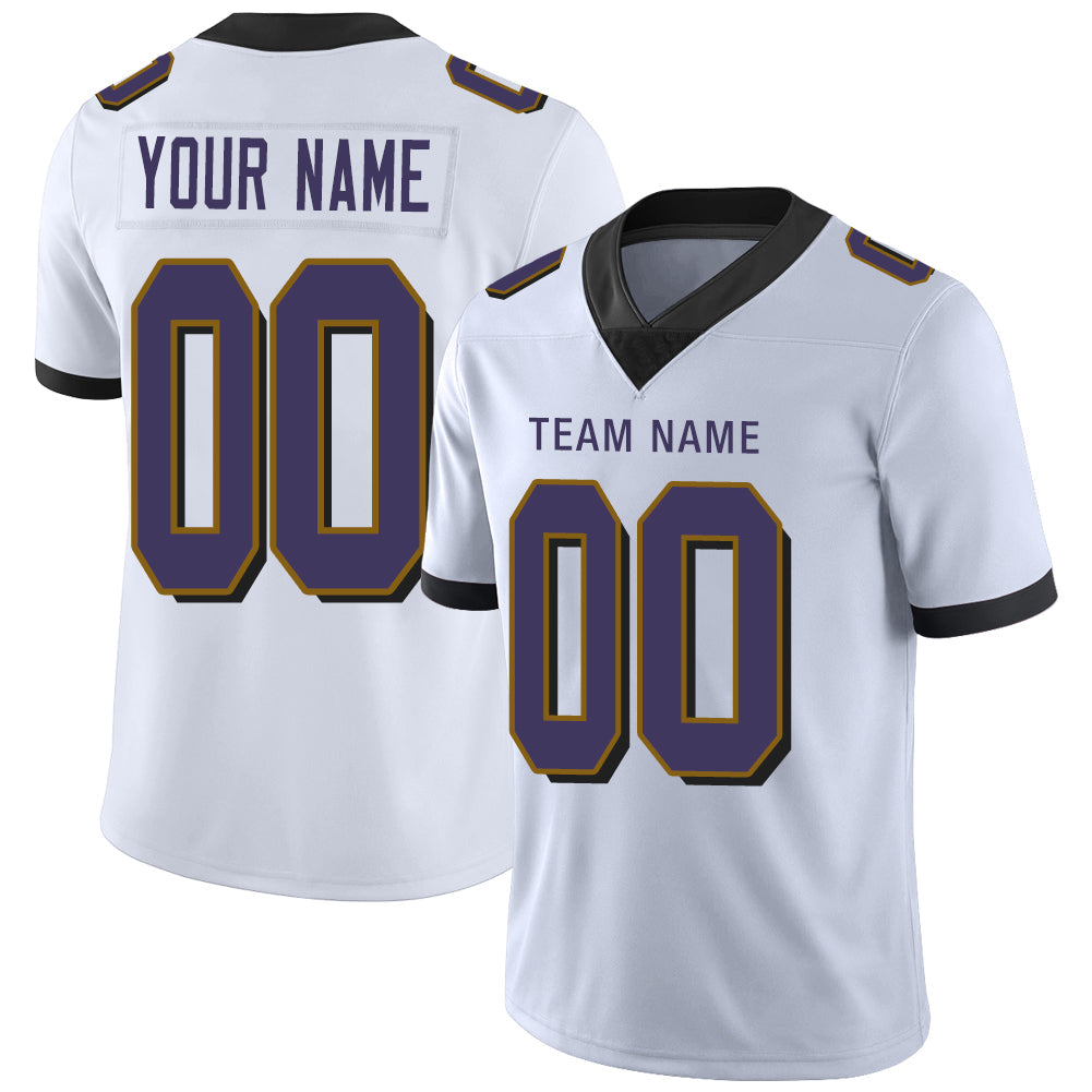Custom B.Raven Stitched American Football Jerseys Personalize Birthday Gifts White Jersey