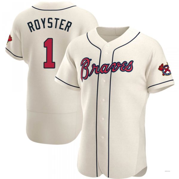 Atlanta Braves #1 Jerry Royster Cream Alternate Jersey Stitches Baseball Jerseys