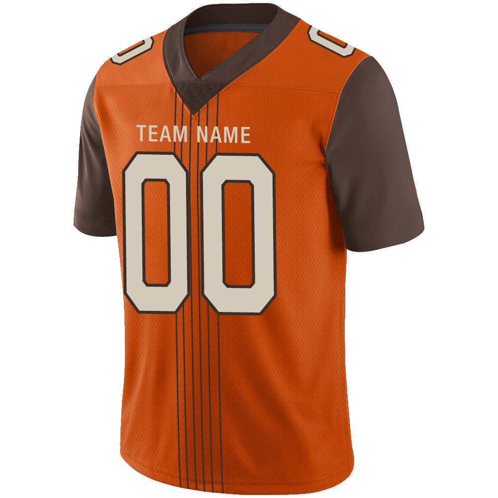 Custom C.Brown Stitched American Football Jerseys Personalize Birthday Gifts Orange Jersey