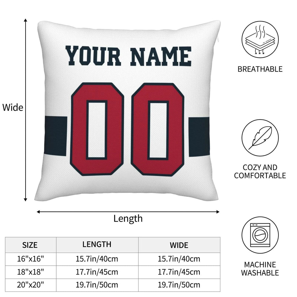 Custom H.Texans Pillow Decorative Throw Pillow Case - Print Personalized Football Team Fans Name & Number Birthday Gift Football Pillows