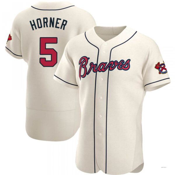 Atlanta Braves #5 Bob Horner Cream Alternate Jersey Stitches Baseball Jerseys