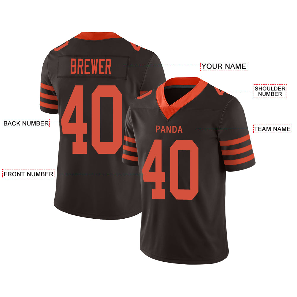 Custom C.Brown Stitched American Football Jerseys Personalize Birthday Gifts Brown Jersey