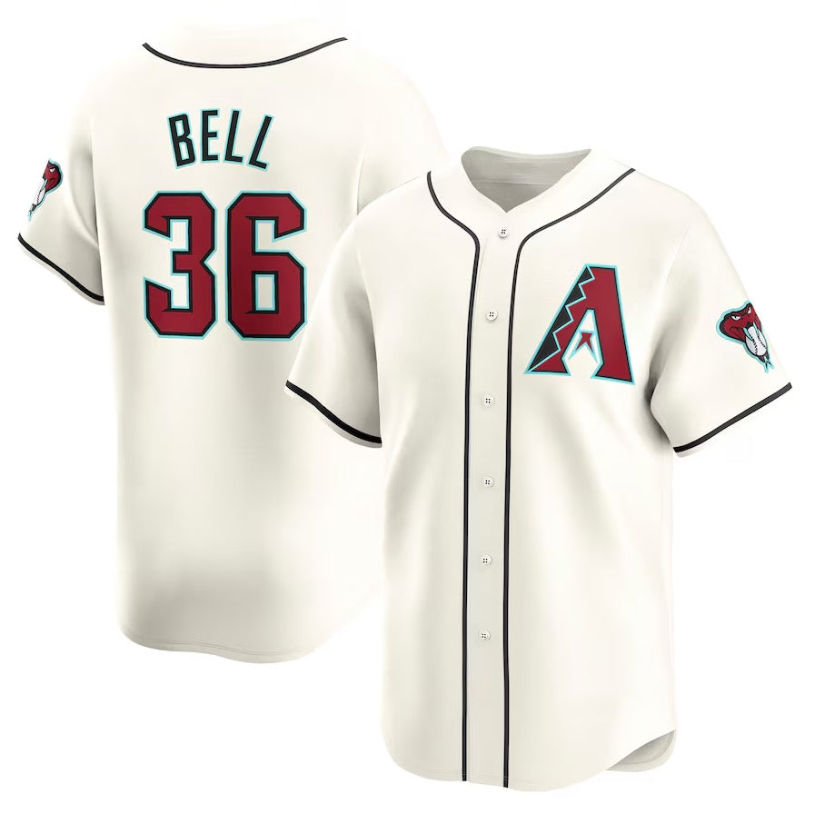 Arizona Diamondbacks #36 Josh Bell Home Limited Player Jersey ¨C Cream Stitched Baseball Jersey