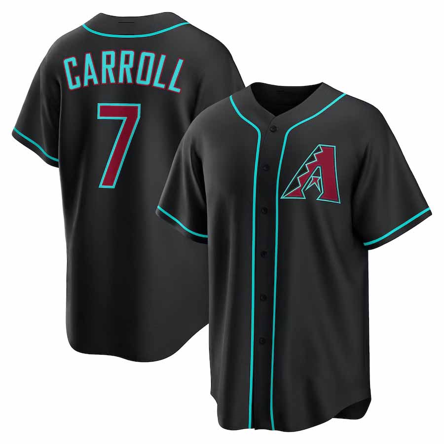 Arizona Diamondbacks #7 Corbin Carroll Black Alternate Replica Stitched Baseball Jersey