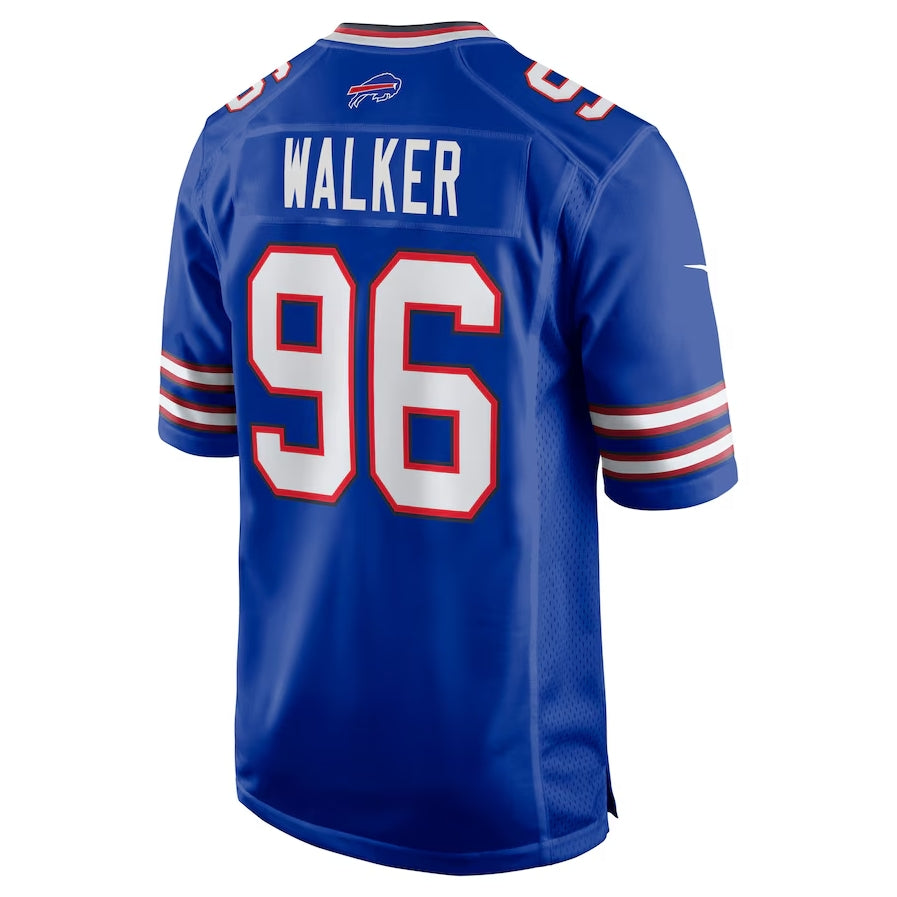 B.Bills #96 Deone Walker Royal Team Game American Football Jerseys