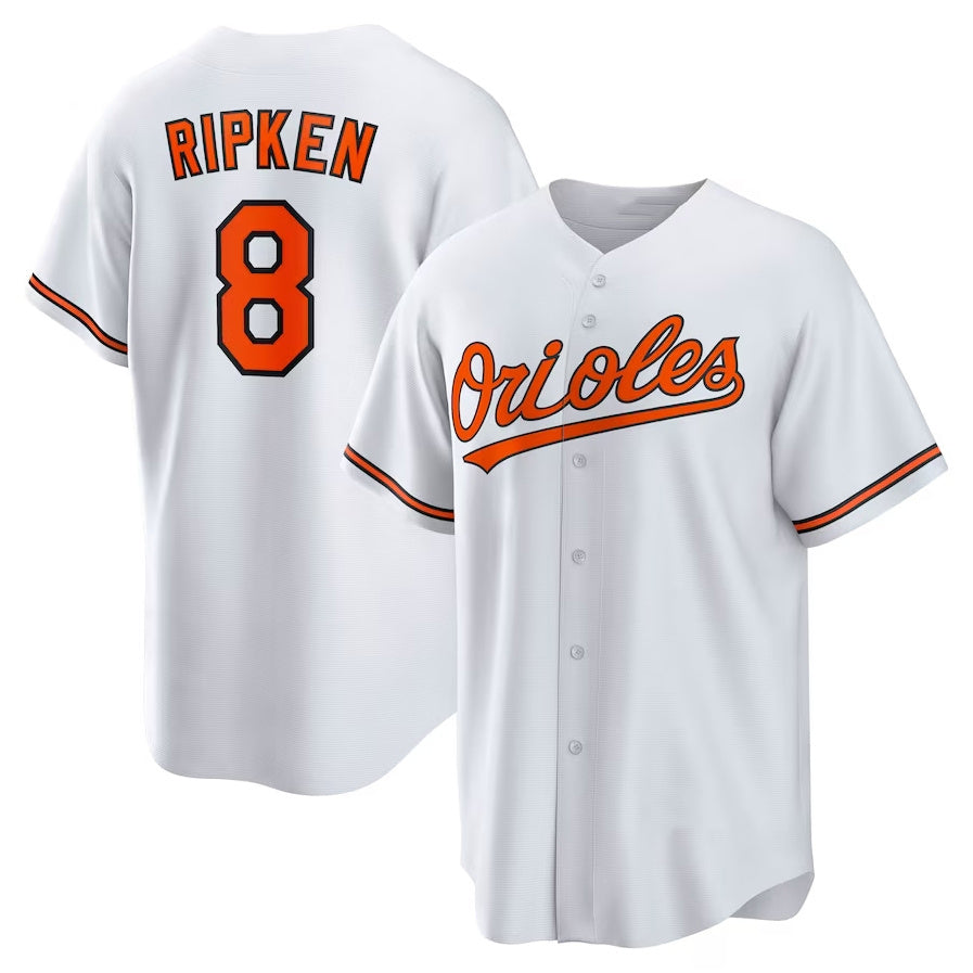 Baltimore Orioles #8 Cal Ripken Jr. Throwback Replica Player Jersey - White Stitched Baseball Jersey