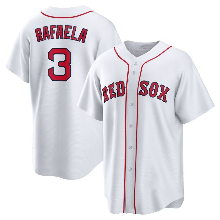 Boston Red Sox #3 Ceddanne Rafaela Home Replica Jersey - White Stitched Baseball Jersey