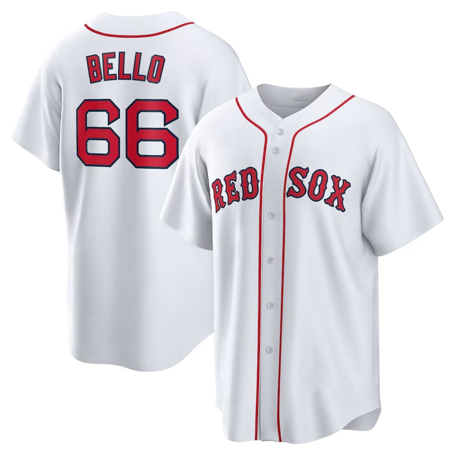 Boston Red Sox #66 Brayan Bello Home Replica Jersey - White Stitched Baseball Jersey