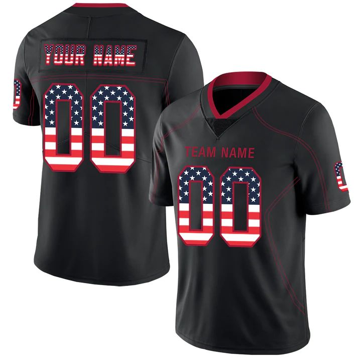 Custom  American A.Cardinals Black USA Flag Fashion Vapor Limited Stitched Football Jerseys