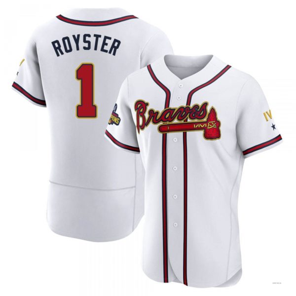 Atlanta Braves #1 Jerry Royster Gold White 2022 Program Jersey Stitches Baseball Jerseys