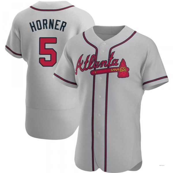 Atlanta Braves #5 Bob Horner Gray Road Jersey Stitches Baseball Jerseys