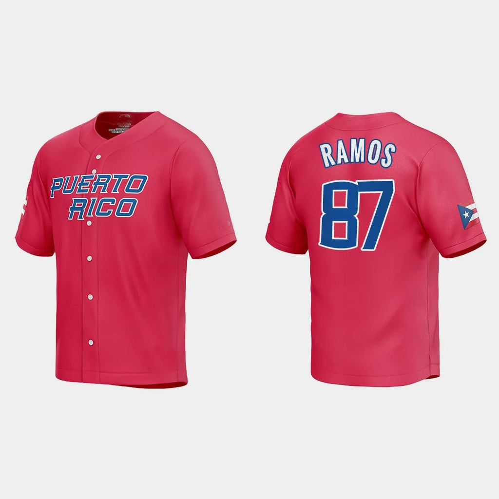 #87 HENRY RAMOS WORLD BASEBALL CLASSIC 2023 WORLD BASEBALL CLASSIC JERSEY ¨C RED Stitches Baseball Jerseys