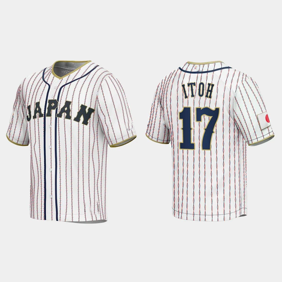 #17 HIROMI ITOH JAPAN BASEBALL 2023 WORLD BASEBALL CLASSIC JERSEY ¨C WHITE Stitches Baseball Jerseys