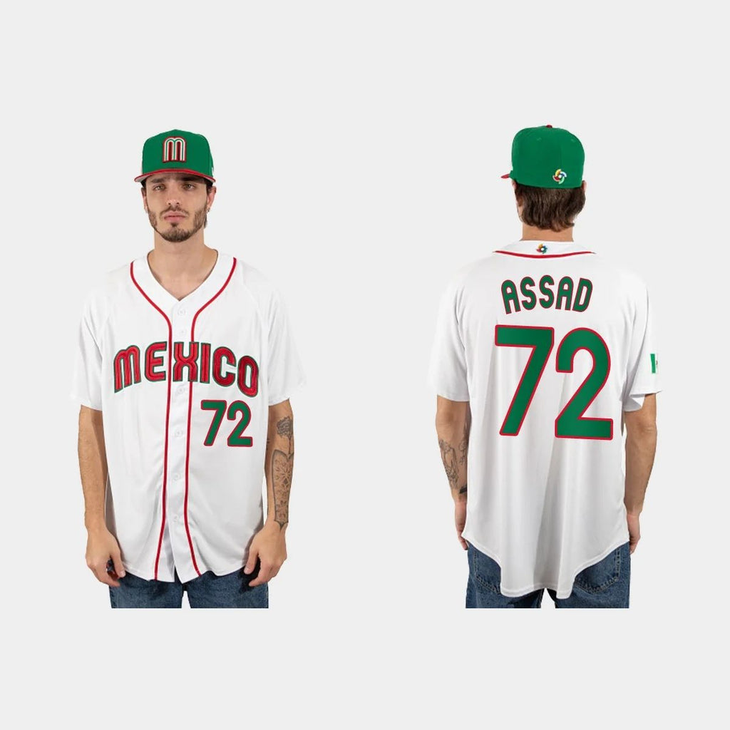 #72 JAVIER ASSAD MEXICO BASEBALL 2023 WORLD BASEBALL CLASSIC JERSEY ¨C WHITE Stitches Baseball Jerseys