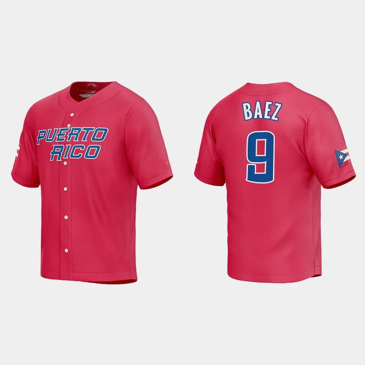 #9 JAVIER BAEZ PUERTO RICO BASEBALL 2023 WORLD BASEBALL CLASSIC JERSEY ¨C RED Stitches Baseball Jerseys