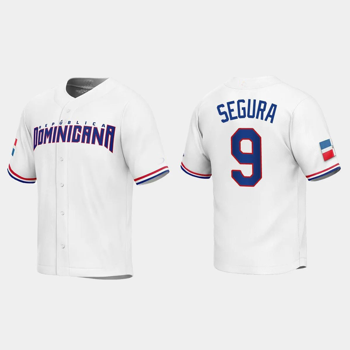 #9 JEAN SEGURA DOMINICAN REPUBLIC BASEBALL 2023 WORLD BASEBALL CLASSIC REPLICA JERSEY ¨C WHITE  Stitches Baseball Jerseys