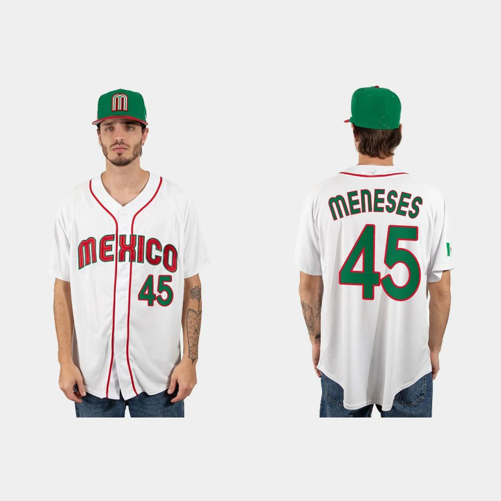 #45 JOEY MENESES MEXICO BASEBALL 2023 WORLD BASEBALL CLASSIC JERSEY ¨C WHITE Stitches Baseball Jerseys