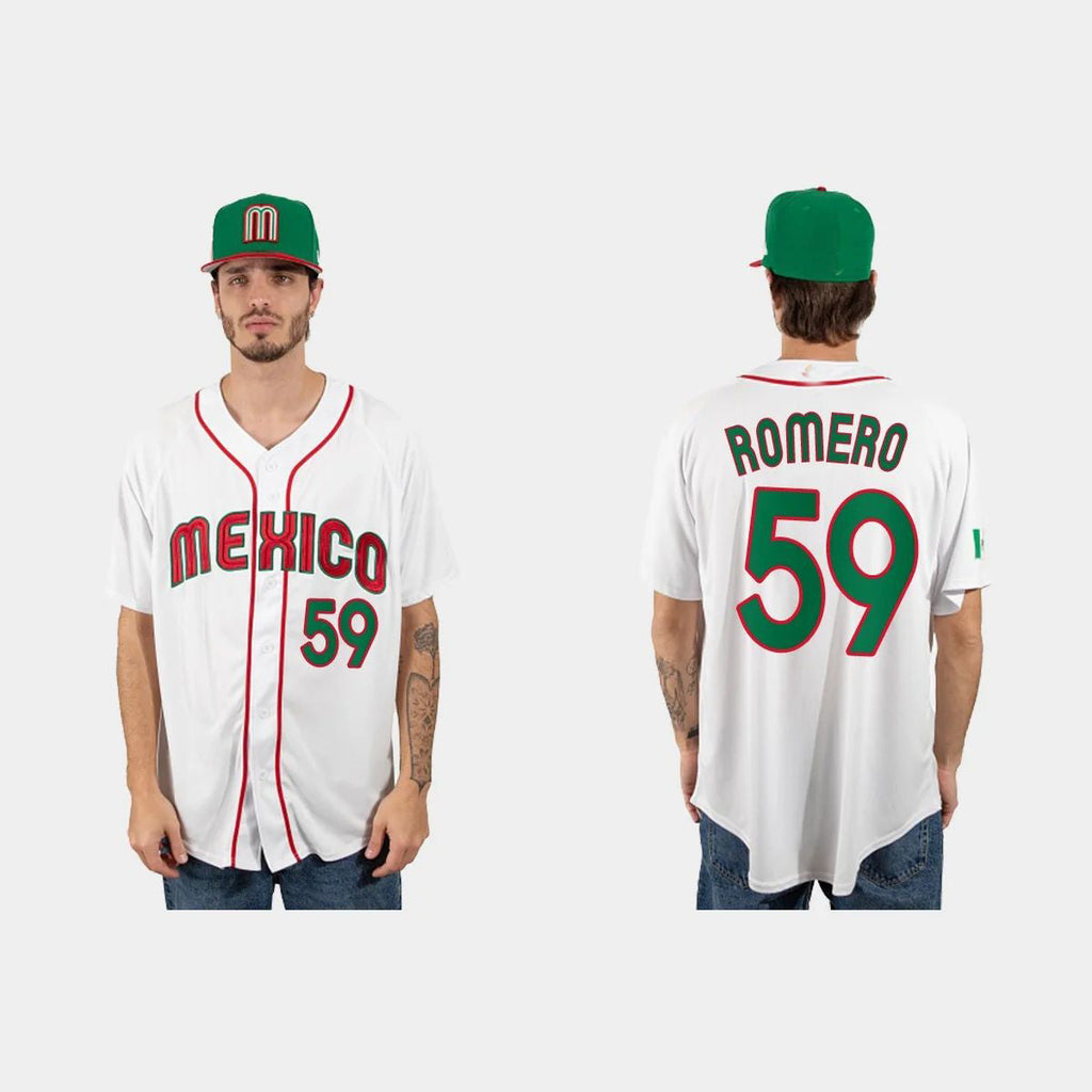 #59 JOJO ROMERO MEXICO BASEBALL 2023 WORLD BASEBALL CLASSIC JERSEY ¨C WHITE Stitches Baseball Jerseys