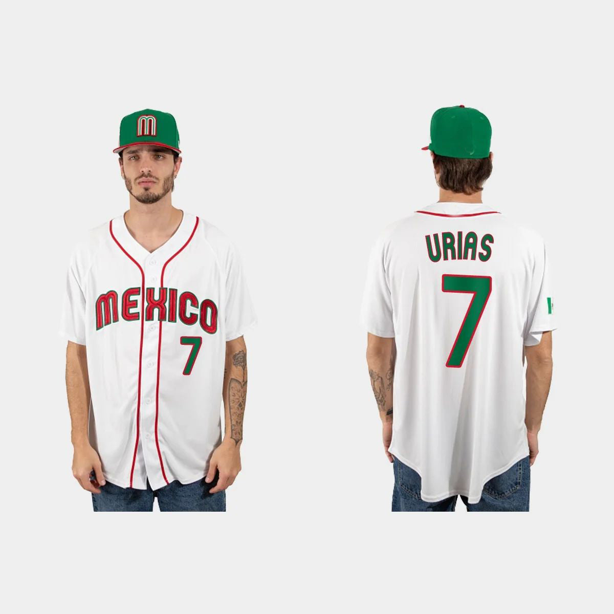 #7 JULIO URIAS MEXICO BASEBALL 2023 WORLD BASEBALL CLASSIC JERSEY ¨C WHITE Stitches Baseball Jerseys
