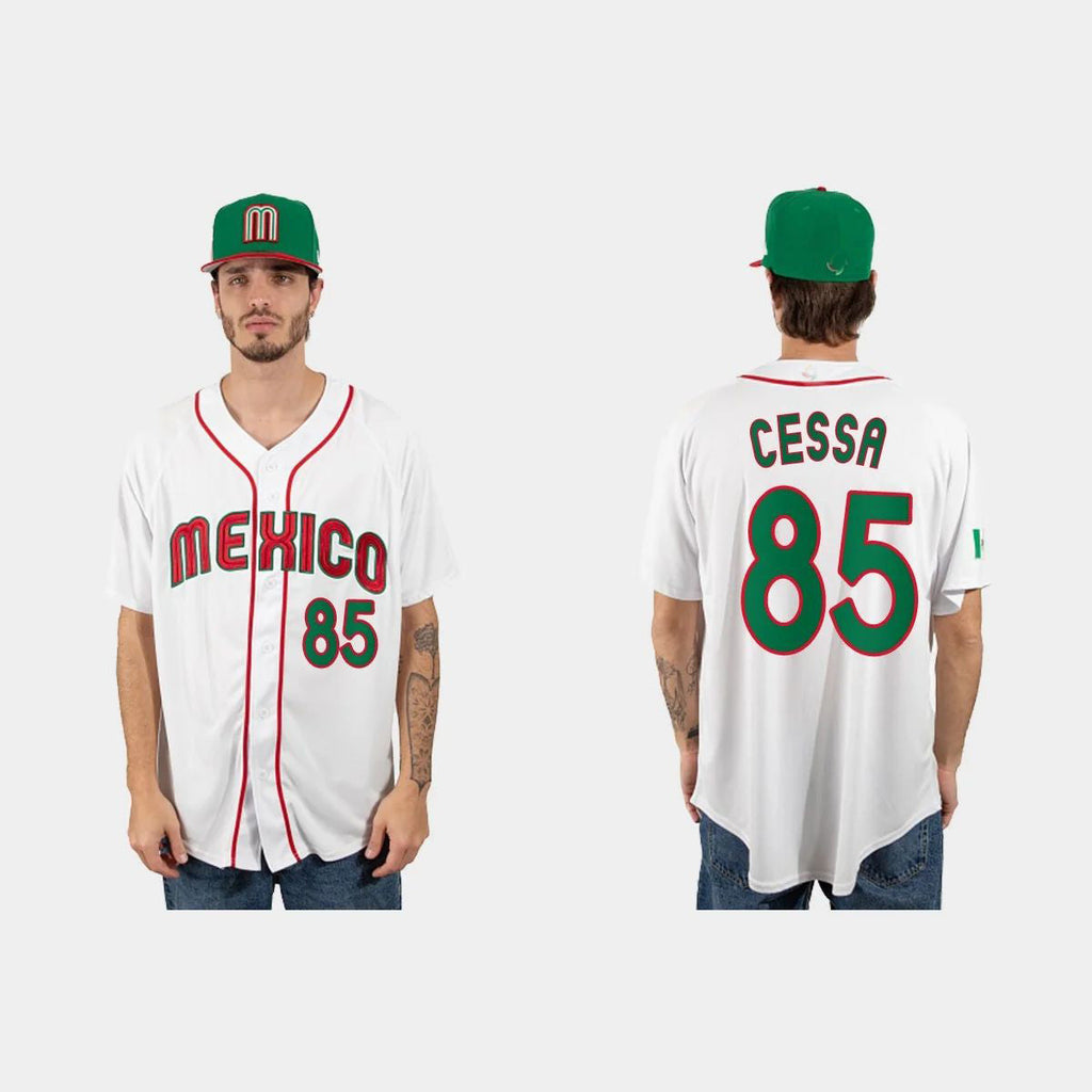 #85 LUIS CESSA MEXICO BASEBALL 2023 WORLD BASEBALL CLASSIC JERSEY ¨C WHITE Stitches Baseball Jerseys