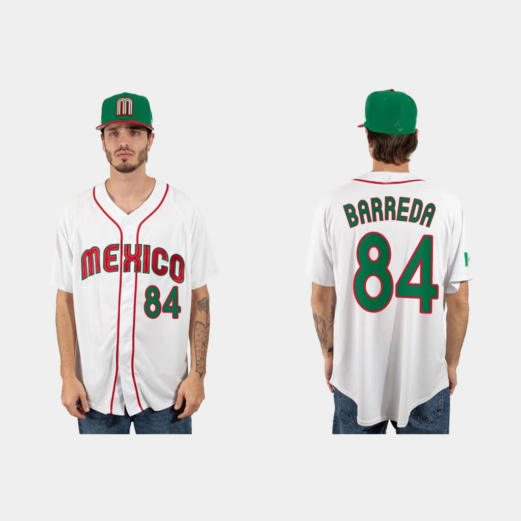 #84 MANNY BARREDA MEXICO BASEBALL 2023 WORLD BASEBALL CLASSIC JERSEY ¨C WHITE Stitches Baseball Jerseys