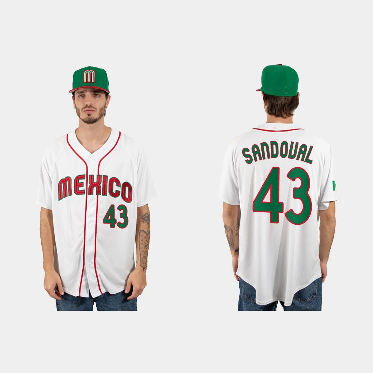 #43 PATRICK SANDOVAL MEXICO BASEBALL 2023 WORLD BASEBALL CLASSIC JERSEY ¨C WHITE Stitches Baseball Jerseys