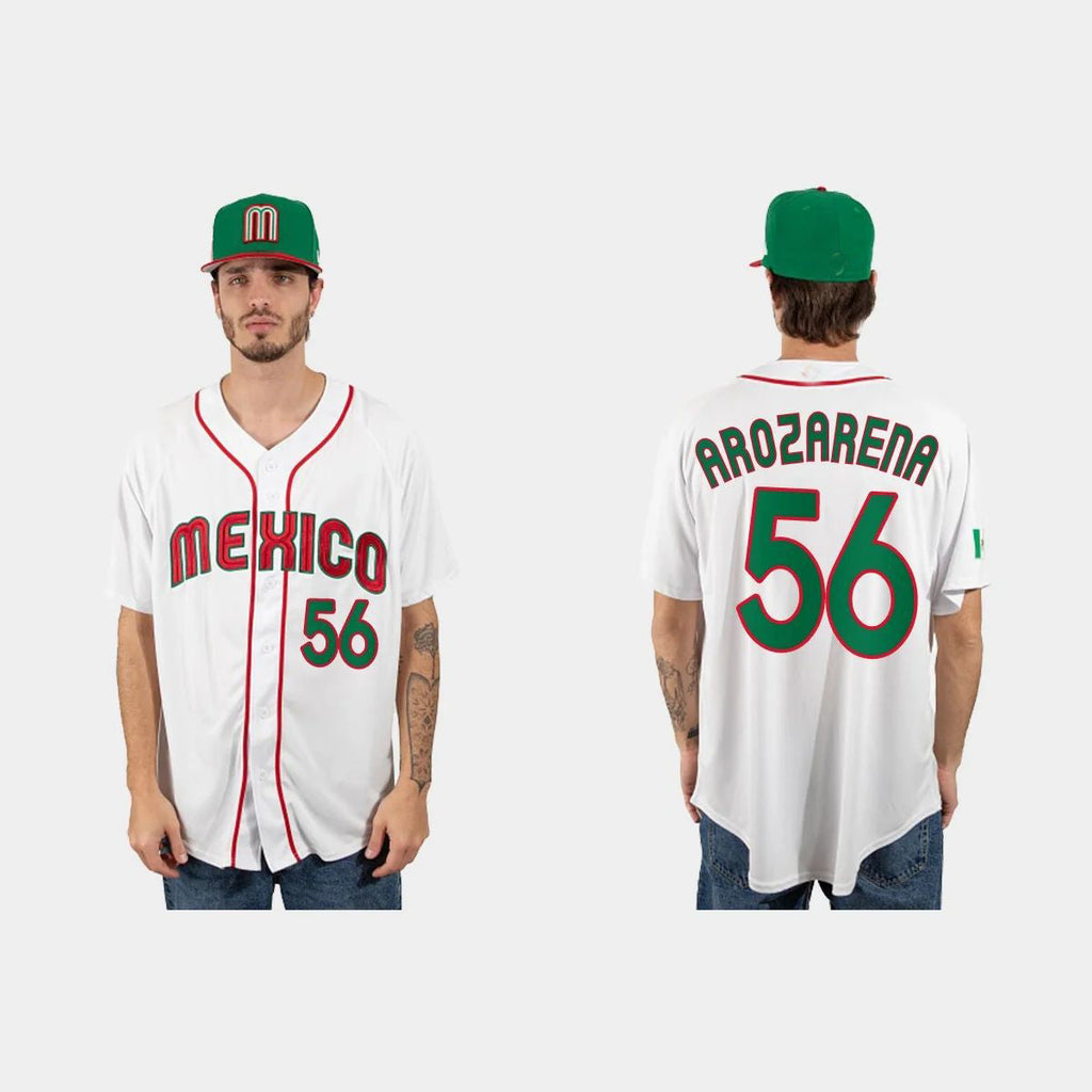 #56 RANDY AROZARENA MEXICO BASEBALL 2023 WORLD BASEBALL CLASSIC JERSEY ¨C WHITE Stitches Baseball Jerseys