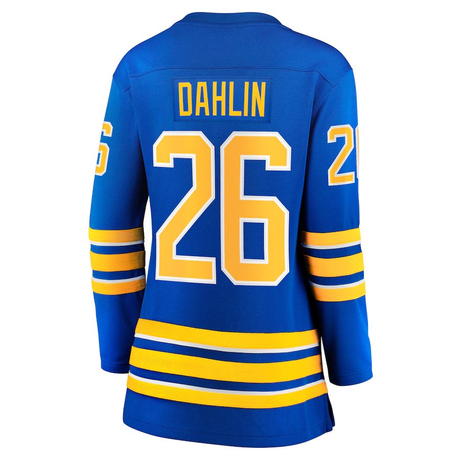 B.Sabres #26 Rasmus Dahlin Fanatics Branded Women's Home Breakaway Jersey Royal Stitched American Hockey Jerseys