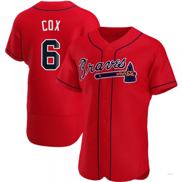 Atlanta Braves #6 Bobby Cox Red Alternate Jersey Stitches Baseball Jerseys
