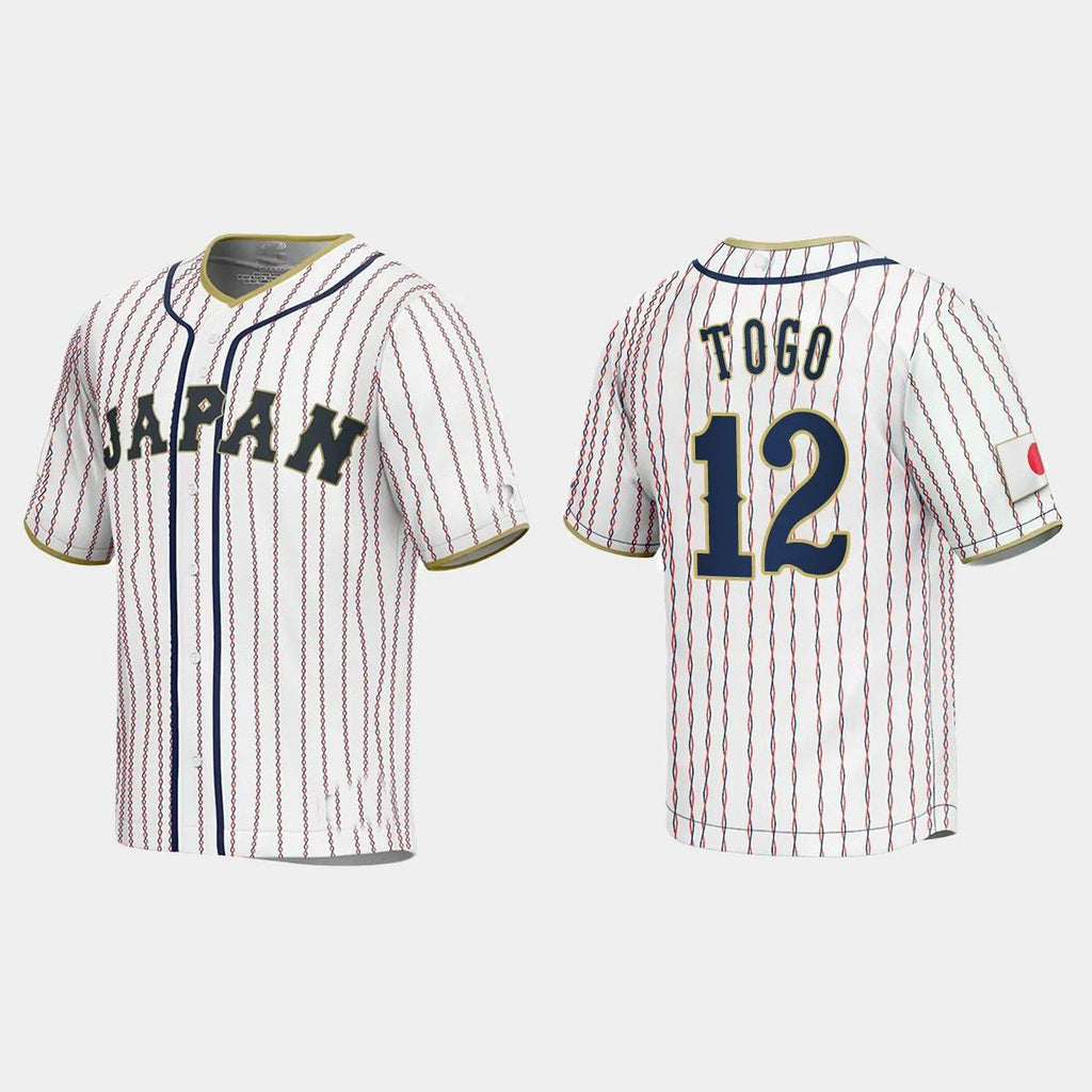 #12 SHOSEI TOGO JAPAN BASEBALL 2023 WORLD BASEBALL CLASSIC JERSEY ¨C WHITE Stitches Baseball Jerseys