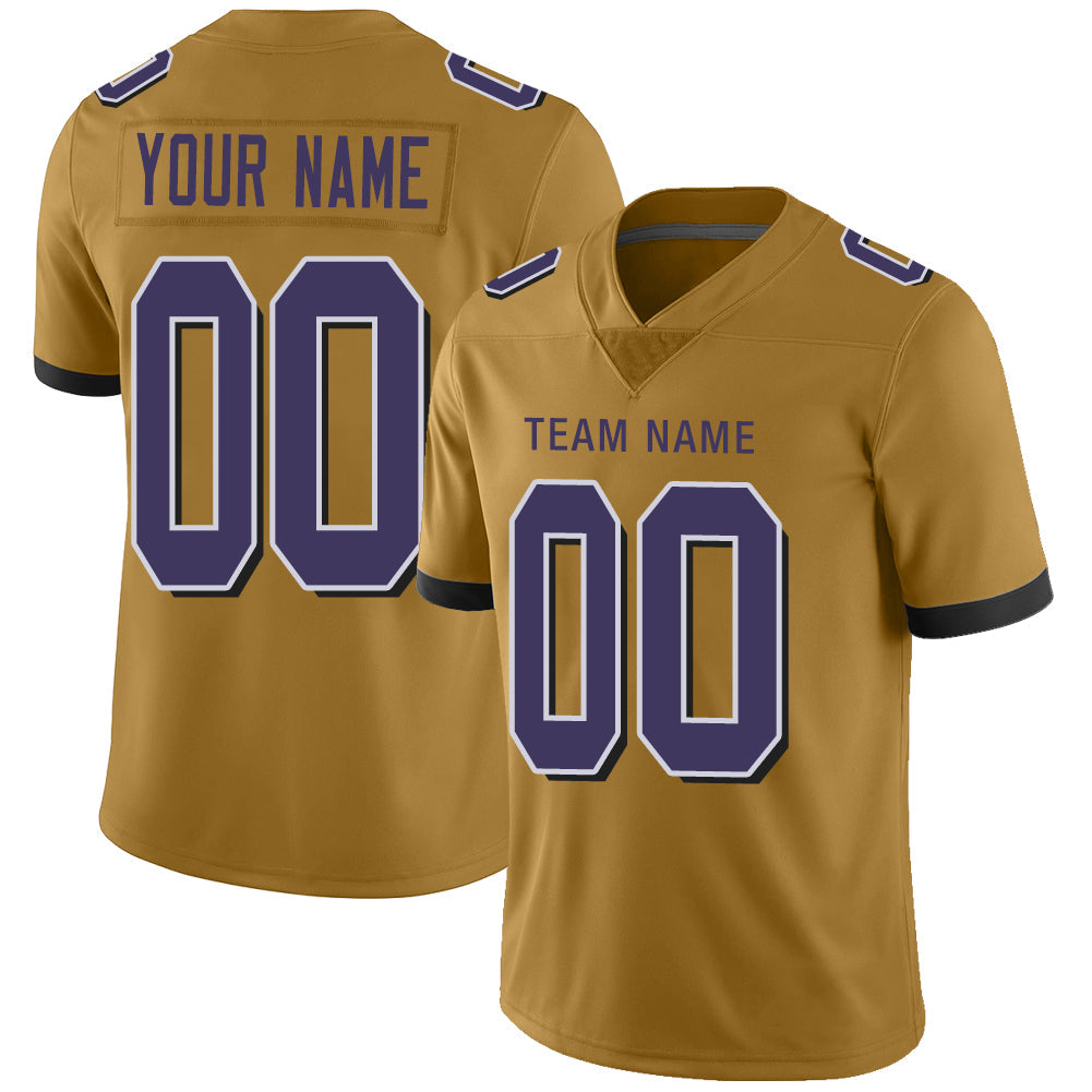 Custom B.Raven Stitched American Football Jerseys Personalize Birthday Gifts Gold Jersey